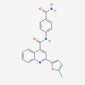 molecular formula C22H17N3O3 B10975904 N-(4-carbamoylphenyl)-2-(5-methylfuran-2-yl)quinoline-4-carboxamide 