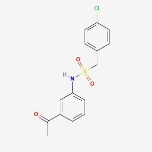 molecular formula C15H14ClNO3S B10975953 N-(3-acetylphenyl)-1-(4-chlorophenyl)methanesulfonamide 