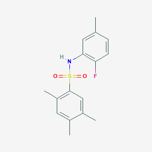 molecular formula C16H18FNO2S B10975972 N-(2-fluoro-5-methylphenyl)-2,4,5-trimethylbenzenesulfonamide 