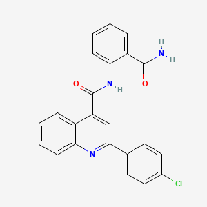 molecular formula C23H16ClN3O2 B10975999 N-(2-carbamoylphenyl)-2-(4-chlorophenyl)quinoline-4-carboxamide 