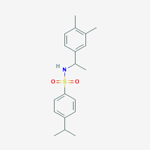 molecular formula C19H25NO2S B10976011 N-[1-(3,4-dimethylphenyl)ethyl]-4-(propan-2-yl)benzenesulfonamide 