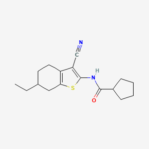 molecular formula C17H22N2OS B10976051 N-(3-cyano-6-ethyl-4,5,6,7-tetrahydro-1-benzothiophen-2-yl)cyclopentanecarboxamide 