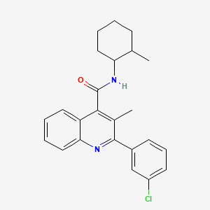 molecular formula C24H25ClN2O B10976074 2-(3-chlorophenyl)-3-methyl-N-(2-methylcyclohexyl)quinoline-4-carboxamide 