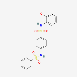 molecular formula C19H18N2O5S2 B10976081 N-(2-methoxyphenyl)-4-[(phenylsulfonyl)amino]benzenesulfonamide 