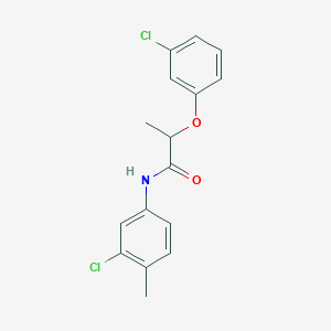 molecular formula C16H15Cl2NO2 B10976124 N-(3-chloro-4-methylphenyl)-2-(3-chlorophenoxy)propanamide 