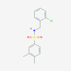 molecular formula C15H16ClNO2S B10976218 N-[(2-chlorophenyl)methyl]-3,4-dimethylbenzene-1-sulfonamide 