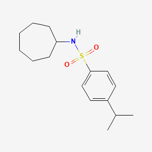 molecular formula C16H25NO2S B10976224 N-cycloheptyl-4-(propan-2-yl)benzenesulfonamide 