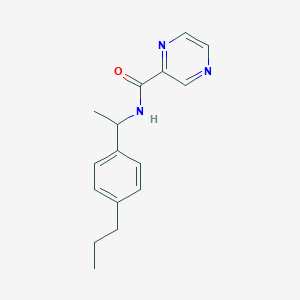 molecular formula C16H19N3O B10976233 N-[1-(4-propylphenyl)ethyl]pyrazine-2-carboxamide 
