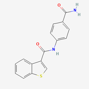 molecular formula C16H12N2O2S B10976253 N-(4-carbamoylphenyl)-1-benzothiophene-3-carboxamide 