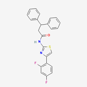 molecular formula C24H18F2N2OS B10976266 N-[4-(2,4-difluorophenyl)-1,3-thiazol-2-yl]-3,3-diphenylpropanamide CAS No. 353773-70-3