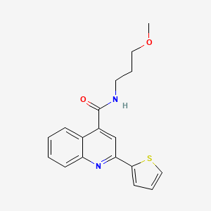 molecular formula C18H18N2O2S B10976296 N-(3-methoxypropyl)-2-(thiophen-2-yl)quinoline-4-carboxamide 