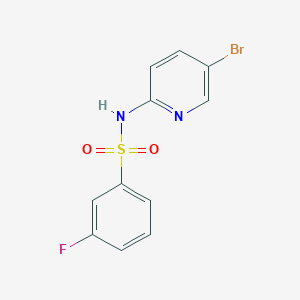 molecular formula C11H8BrFN2O2S B10976350 N-(5-bromopyridin-2-yl)-3-fluorobenzene-1-sulfonamide 