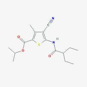 molecular formula C16H22N2O3S B10976361 Propan-2-yl 4-cyano-5-[(2-ethylbutanoyl)amino]-3-methylthiophene-2-carboxylate 