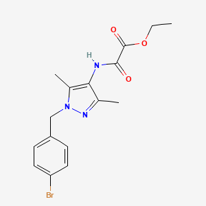 molecular formula C16H18BrN3O3 B10976395 ethyl {[1-(4-bromobenzyl)-3,5-dimethyl-1H-pyrazol-4-yl]amino}(oxo)acetate 