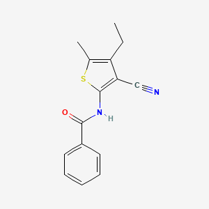 molecular formula C15H14N2OS B10976463 N-(3-cyano-4-ethyl-5-methylthiophen-2-yl)benzamide 