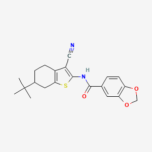 molecular formula C21H22N2O3S B10976471 N-(6-tert-butyl-3-cyano-4,5,6,7-tetrahydro-1-benzothiophen-2-yl)-1,3-benzodioxole-5-carboxamide 