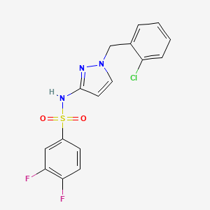 molecular formula C16H12ClF2N3O2S B10976533 N-[1-(2-chlorobenzyl)-1H-pyrazol-3-yl]-3,4-difluorobenzenesulfonamide 