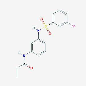 molecular formula C15H15FN2O3S B10976571 N-(3-{[(3-fluorophenyl)sulfonyl]amino}phenyl)propanamide 