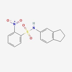 molecular formula C15H14N2O4S B10976599 N-(2,3-dihydro-1H-inden-5-yl)-2-nitrobenzenesulfonamide 