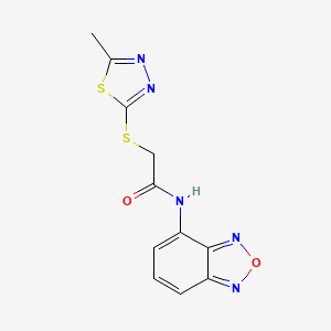 molecular formula C11H9N5O2S2 B10976623 N-(2,1,3-benzoxadiazol-4-yl)-2-[(5-methyl-1,3,4-thiadiazol-2-yl)sulfanyl]acetamide 