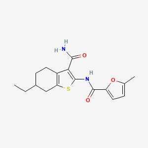 molecular formula C17H20N2O3S B10976634 N-(3-carbamoyl-6-ethyl-4,5,6,7-tetrahydro-1-benzothiophen-2-yl)-5-methylfuran-2-carboxamide 