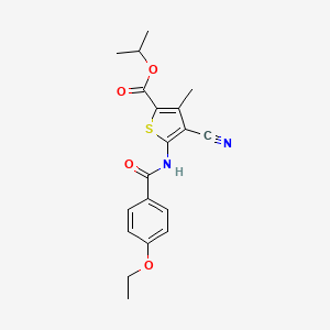 molecular formula C19H20N2O4S B10976651 Propan-2-yl 4-cyano-5-{[(4-ethoxyphenyl)carbonyl]amino}-3-methylthiophene-2-carboxylate 