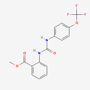 molecular formula C16H13F3N2O4 B10976659 Methyl 2-({[4-(trifluoromethoxy)phenyl]carbamoyl}amino)benzoate 