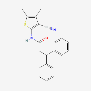 molecular formula C22H20N2OS B10976688 N-(3-cyano-4,5-dimethylthiophen-2-yl)-3,3-diphenylpropanamide 