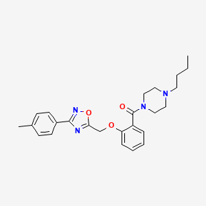 molecular formula C25H30N4O3 B10976717 (4-Butylpiperazin-1-yl)(2-{[3-(4-methylphenyl)-1,2,4-oxadiazol-5-yl]methoxy}phenyl)methanone 