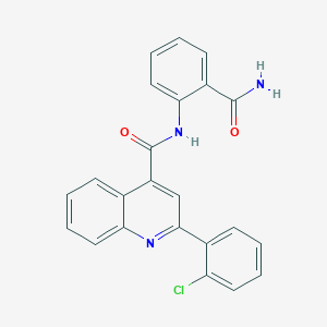 molecular formula C23H16ClN3O2 B10976748 N-(2-carbamoylphenyl)-2-(2-chlorophenyl)quinoline-4-carboxamide 