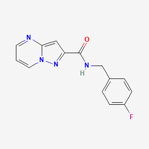 molecular formula C14H11FN4O B10976763 N-(4-fluorobenzyl)pyrazolo[1,5-a]pyrimidine-2-carboxamide 
