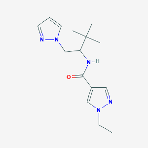 molecular formula C15H23N5O B10976935 N-[3,3-dimethyl-1-(1H-pyrazol-1-yl)butan-2-yl]-1-ethyl-1H-pyrazole-4-carboxamide 