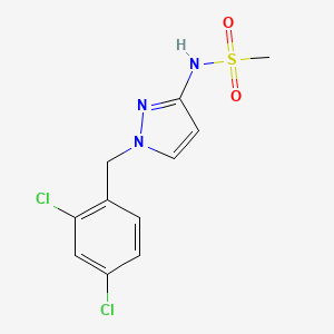 molecular formula C11H11Cl2N3O2S B10976949 N-[1-(2,4-dichlorobenzyl)-1H-pyrazol-3-yl]methanesulfonamide 