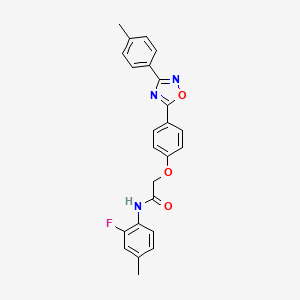 molecular formula C24H20FN3O3 B10976952 N-(2-fluoro-4-methylphenyl)-2-{4-[3-(4-methylphenyl)-1,2,4-oxadiazol-5-yl]phenoxy}acetamide 