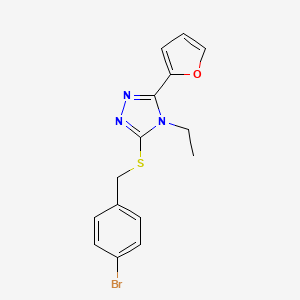 molecular formula C15H14BrN3OS B10977027 3-[(4-bromobenzyl)sulfanyl]-4-ethyl-5-(2-furyl)-4H-1,2,4-triazole CAS No. 618413-40-4