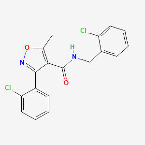 molecular formula C18H14Cl2N2O2 B10977149 N-(2-chlorobenzyl)-3-(2-chlorophenyl)-5-methyl-1,2-oxazole-4-carboxamide 