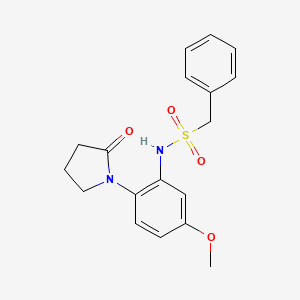 molecular formula C18H20N2O4S B10977275 N-[5-methoxy-2-(2-oxopyrrolidin-1-yl)phenyl]-1-phenylmethanesulfonamide 