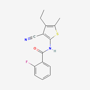 molecular formula C15H13FN2OS B10977341 N-(3-cyano-4-ethyl-5-methylthiophen-2-yl)-2-fluorobenzamide 