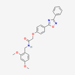 molecular formula C25H23N3O5 B10977345 N-(2,4-dimethoxybenzyl)-2-[4-(3-phenyl-1,2,4-oxadiazol-5-yl)phenoxy]acetamide 