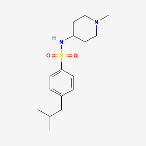 molecular formula C16H26N2O2S B10977354 N-(1-methylpiperidin-4-yl)-4-(2-methylpropyl)benzenesulfonamide 
