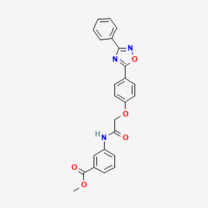 molecular formula C24H19N3O5 B10977491 Methyl 3-({[4-(3-phenyl-1,2,4-oxadiazol-5-yl)phenoxy]acetyl}amino)benzoate 