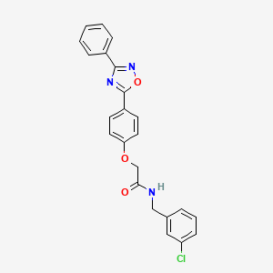 molecular formula C23H18ClN3O3 B10977505 N-(3-chlorobenzyl)-2-[4-(3-phenyl-1,2,4-oxadiazol-5-yl)phenoxy]acetamide 