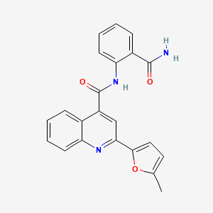 molecular formula C22H17N3O3 B10977517 N-(2-carbamoylphenyl)-2-(5-methylfuran-2-yl)quinoline-4-carboxamide 