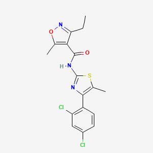 molecular formula C17H15Cl2N3O2S B10977534 N-[4-(2,4-dichlorophenyl)-5-methyl-1,3-thiazol-2-yl]-3-ethyl-5-methyl-4-isoxazolecarboxamide 
