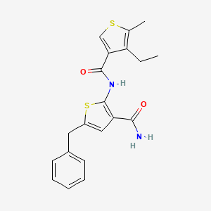 molecular formula C20H20N2O2S2 B10977565 N-(5-benzyl-3-carbamoylthiophen-2-yl)-4-ethyl-5-methylthiophene-3-carboxamide 