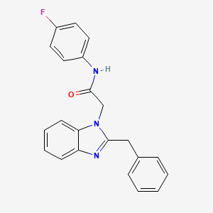 molecular formula C22H18FN3O B10977570 N-(4-fluorophenyl)-2-[2-benzylbenzimidazolyl]acetamide 