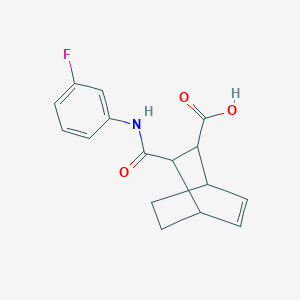 molecular formula C16H16FNO3 B10977595 3-[(3-Fluorophenyl)carbamoyl]bicyclo[2.2.2]oct-5-ene-2-carboxylic acid 