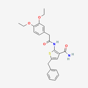 molecular formula C24H26N2O4S B10977606 5-Benzyl-2-{[(3,4-diethoxyphenyl)acetyl]amino}-3-thiophenecarboxamide 