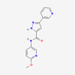 molecular formula C15H13N5O2 B10977612 N-(6-methoxypyridin-3-yl)-5-(pyridin-3-yl)-1H-pyrazole-3-carboxamide 