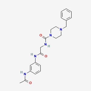 molecular formula C22H27N5O3 B10977614 N-(2-{[3-(acetylamino)phenyl]amino}-2-oxoethyl)-4-benzylpiperazine-1-carboxamide 